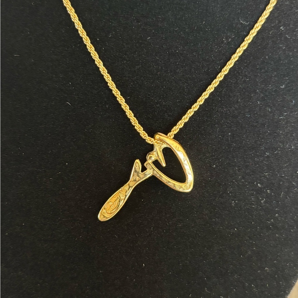 GIVENCHY Gold “G” with Rhinestone on Rope Chain - Picture 8 of 11